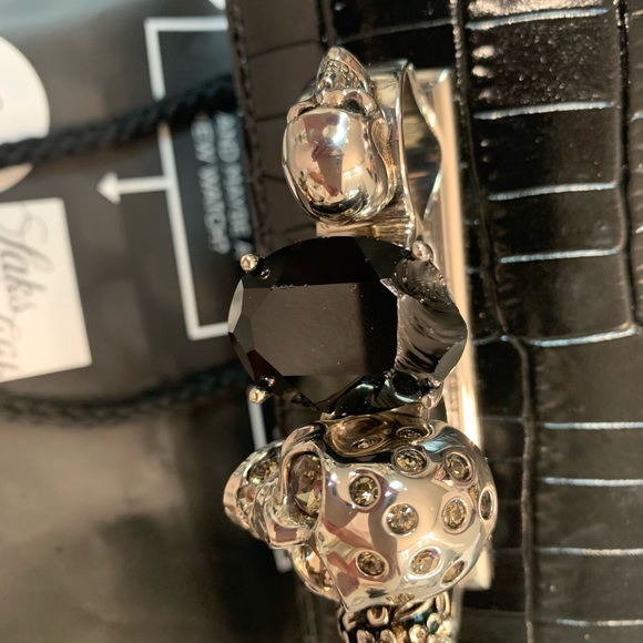 ALEXANDER MCQUEEN MINI CROC EMBOSSED JEWELLED  SATCHEL - Picture 13 of 14